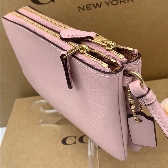 COACH Double Zip Wallet Im Gold/blossom - Picture 4 of 16